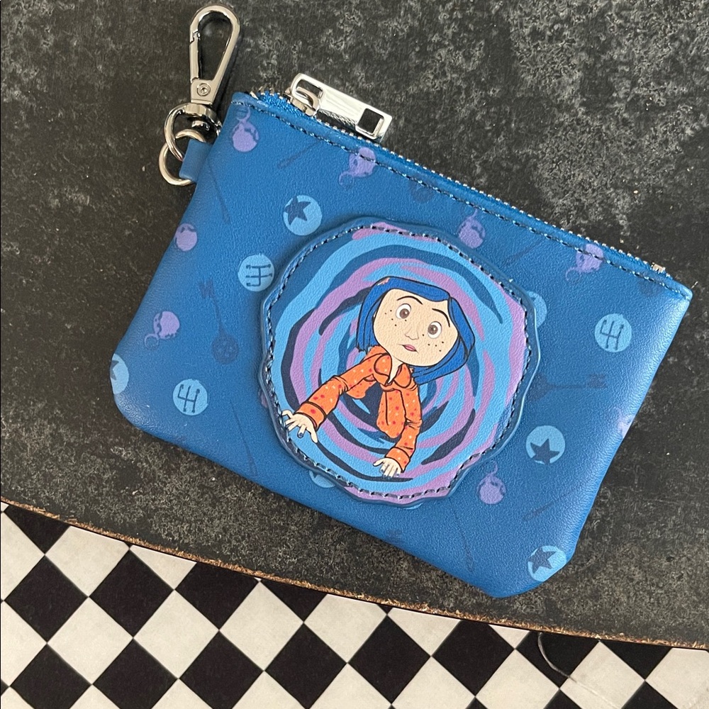 Hot Topic Blue Coraline Patterned Pouch